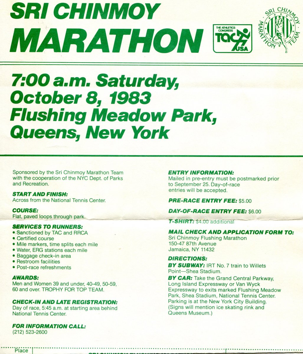 Sri Chinmoy Marathon, October 8