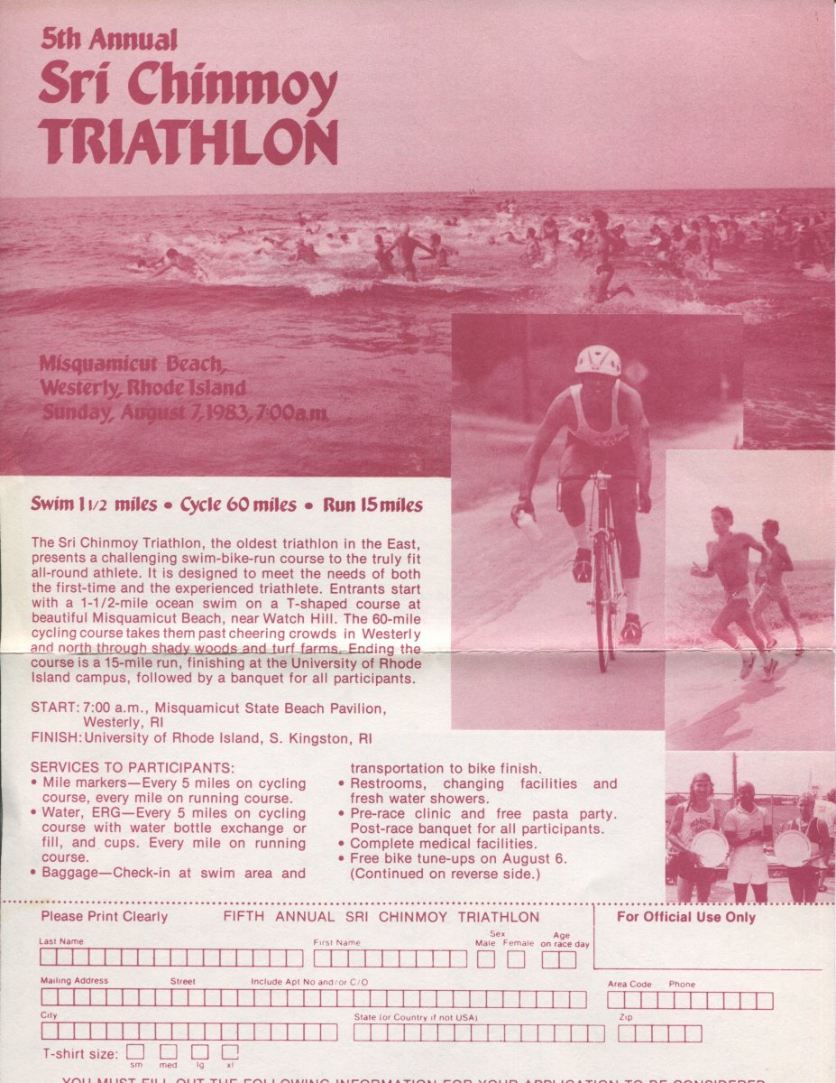 The Sri Chinmoy Triathlon, Misquamicut Beach, RI, August 7, 1983